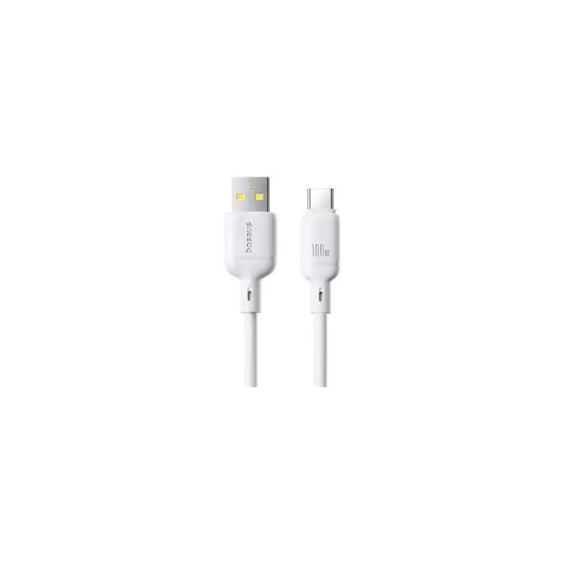 Cablu alimentare si date Baseus Pudding, Fast Charging Data Cable pentru smartphone, USB la USB Type-C 3A, 2m, alb