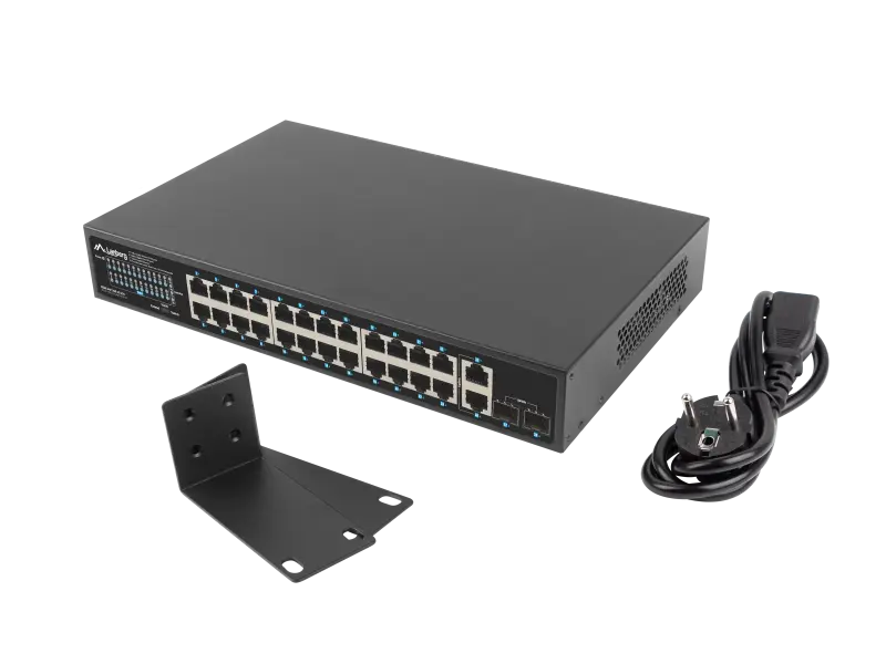 Switch, Lanberg, 1GB POE+/2X GB, 19″, GIGABIT ETHERNET, 250W