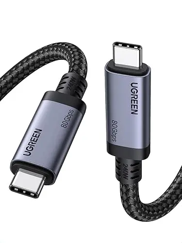 CABLU alimentare si date Ugreen, „L706”, USB4 / Thunderbold Fast Charging Data Cable pt. smartphone, USB Type-C la USB Type-C 240W / 5A, braided, 1m, negru „65383” (timbru verde 0.08 lei)