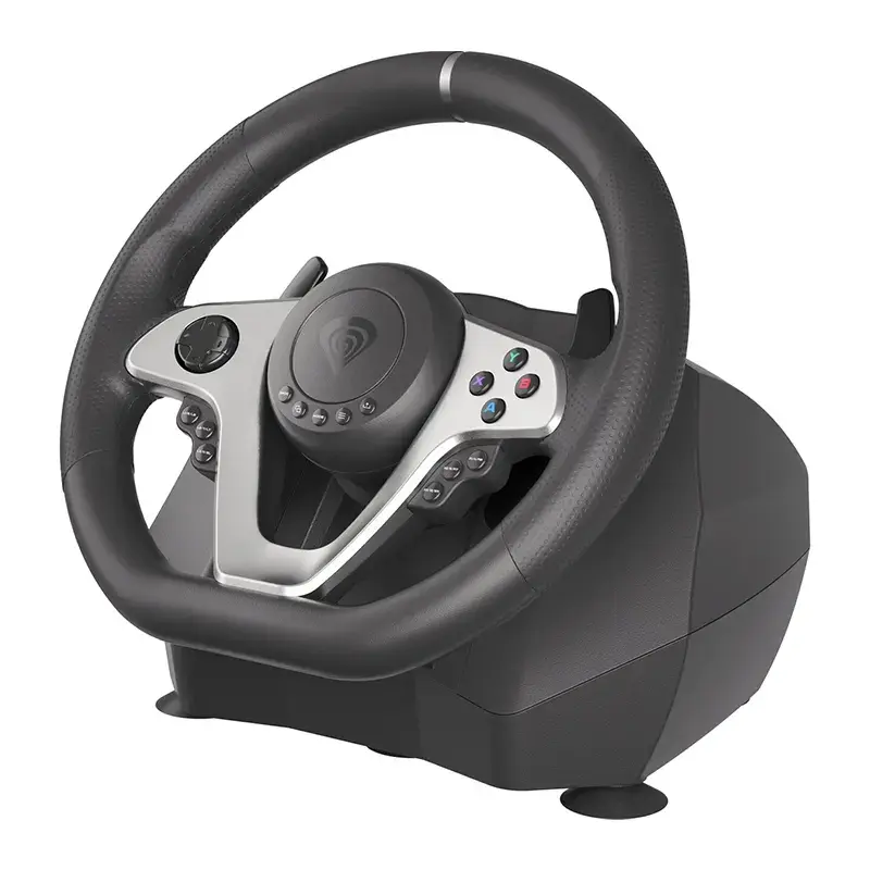Volan gaming Genesis Seaborg 400, pedale, USB, 900°, PC și consolă, negru