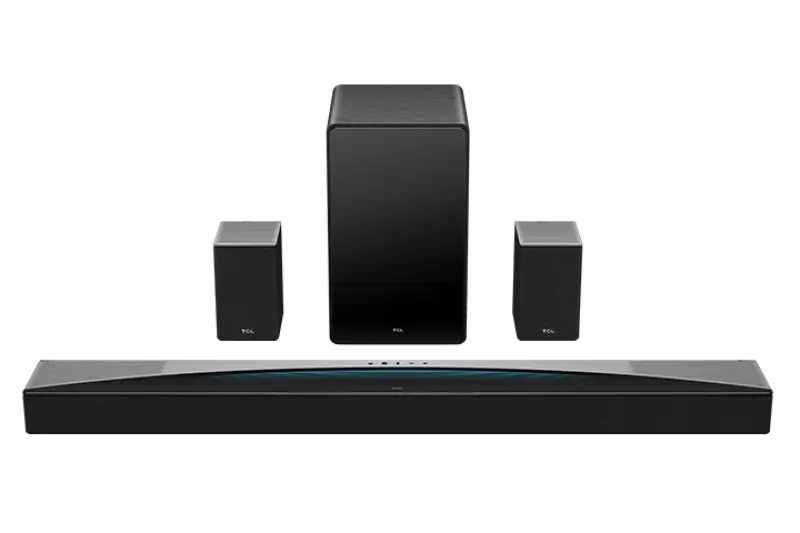 Soundbar TCL Q85H, 7.1.4, 860W, Bluetooth 5.1, Dolby Atmos & DTS-Virtual:X, e-ARC, Subwoofer Wireless, Negru