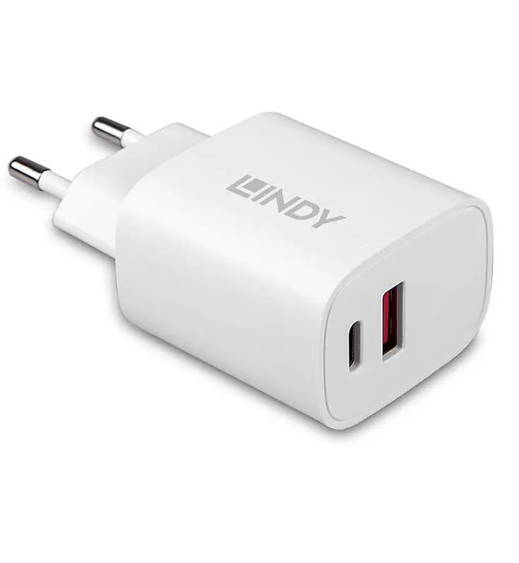 Încărcător Lindy 20W USB-C USB-A Alb