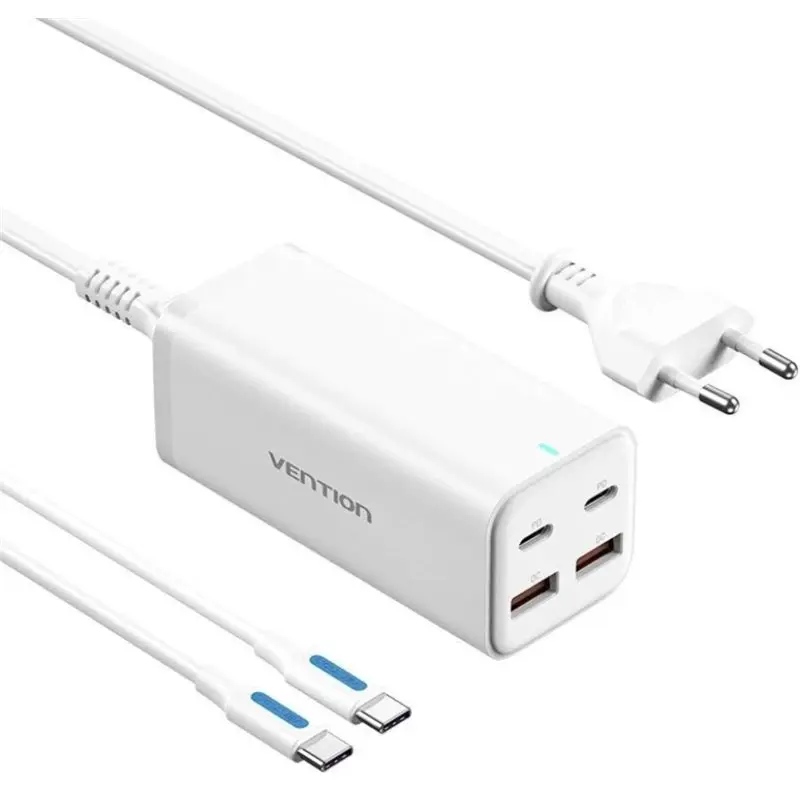 Încărcător rețea Vention FBSWG-EU 100W alb GaN 4 porturi USB-C/USB-A