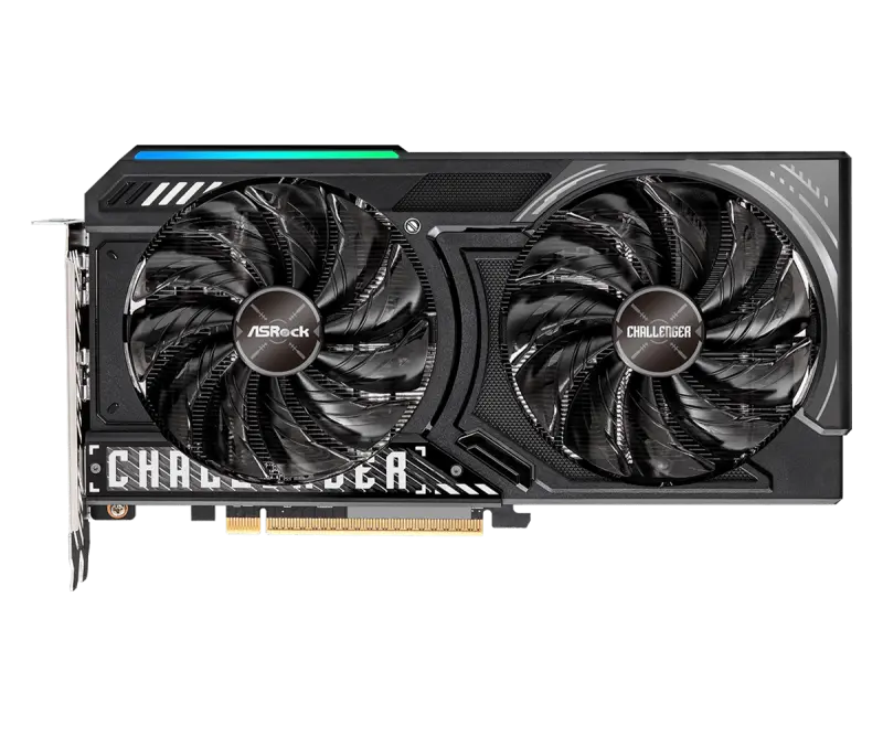 Placă video ASRock RX9060 XT Challenger 8GB OC Radeon™ RX9060XT CL 8GO AMD, Seria R9, PCIE, 8GB, GDDR6, 128bit, GPU:3290MHz, RAM:20000MHz, Răcire activă, 1xHDMI, 2xDisplayPort, RGB, Gamer