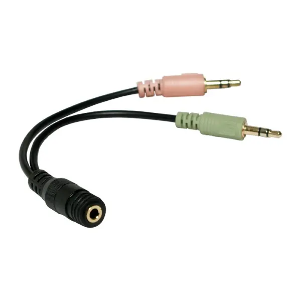 Adaptor audio LogiLink CA0020 Jack 3.5 mm 4 pini la 2 x 3 pini negru