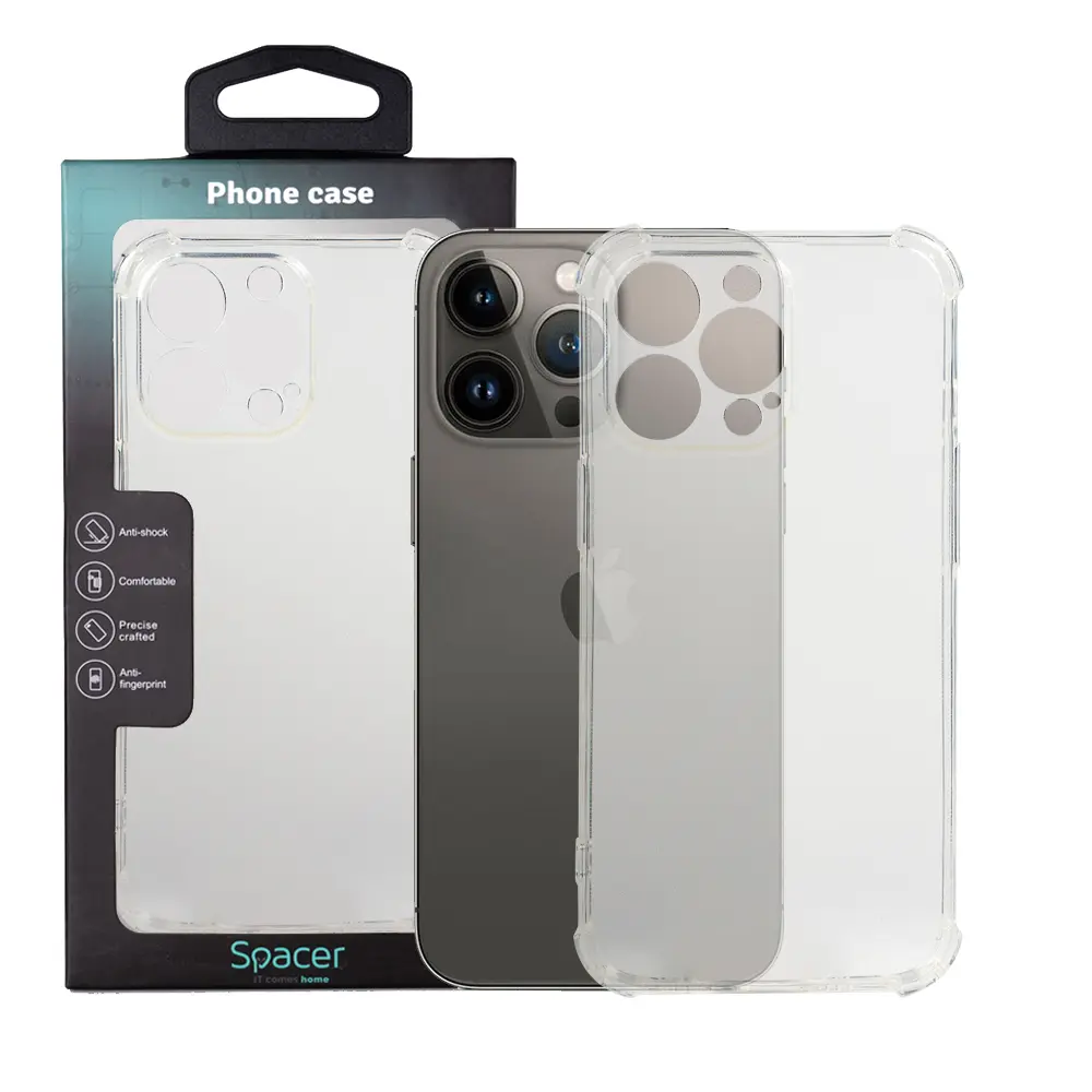 Husă Spacer iPhone 13 Pro Max TPU transparentă