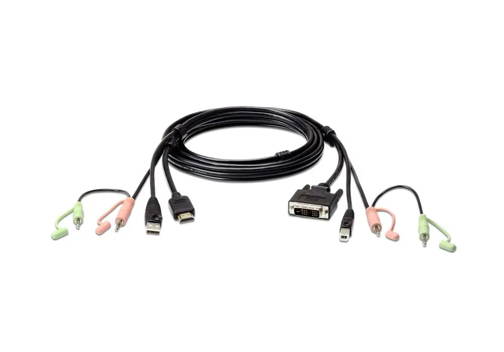 Adaptor cablu Aten 2L-7D02DH, 1,8m, negru, tip mufa-mufa