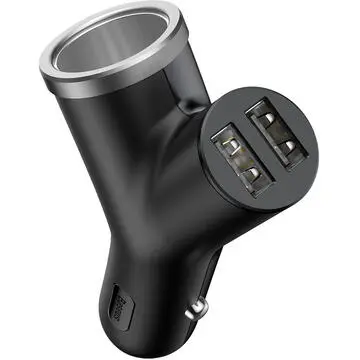 Încărcător auto Baseus Y-Type CCALL-YX01 2×USB 3,4 A negru