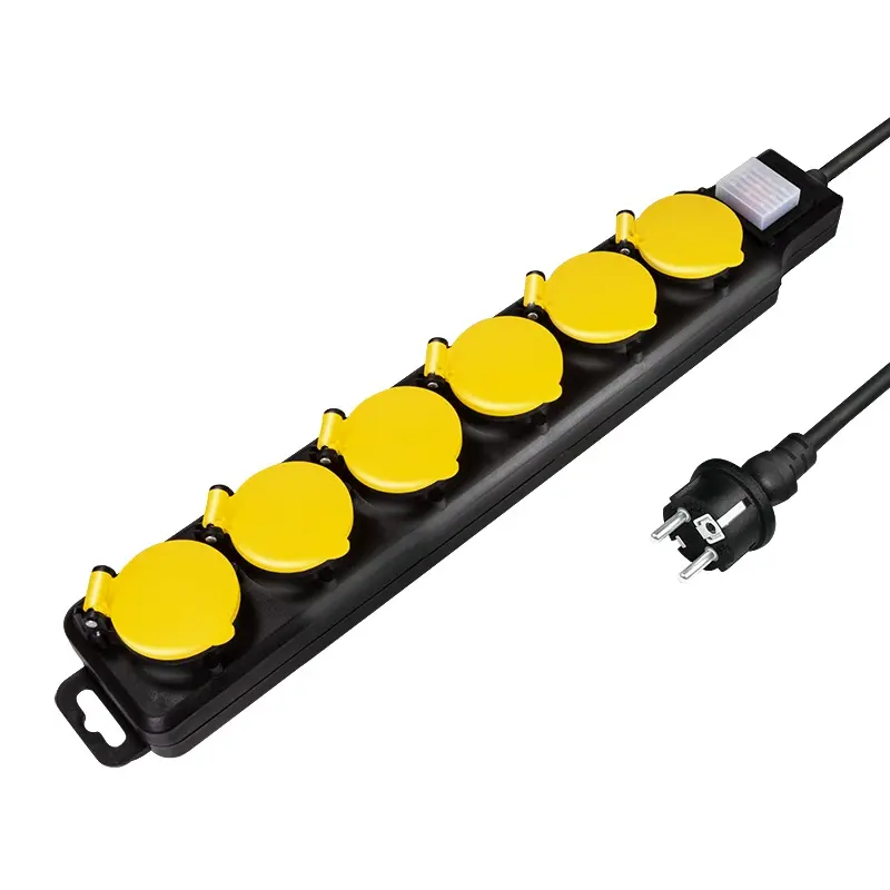 Prelungitor Logilink LPS256 6 prize Schuko IP44 1.5 m Negru/Galben