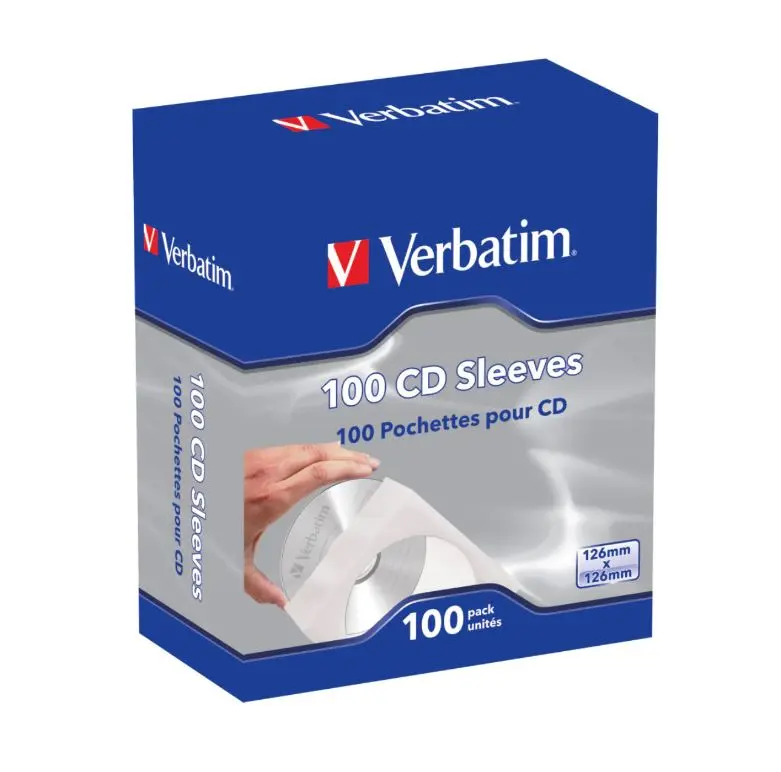 Plicuri CD DVD Verbatim cu fereastră hârtie 100 buc