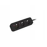 Prelungitor 3 m 3x 230V Negru