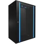 Dulap rack 19″, Cabinete metalice, 18U 600×450, montare pe perete, cadru autoasamblabil, panouri laterale detasabile, pentru switch-uri server UPS, negru, EXTRALINK