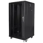 Dulap rack metalic, Lanberg, sticla fumurie, 22U, 600x600mm, negru