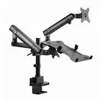 Set 2 Suporturi pentru monitor, Gembird, Aluminiu/Inox, 17-32, 100x100mm, 8kg, Negru