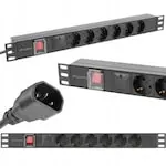 PDU rack Lanberg PDU-06F-0200-IEC-BK 1U 10A 6×Schuko C14