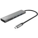 Hub USB Trust Halyx TR-24191 USB-C cititor carduri gri
