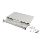 Sertar fibra optica cu accesorii pentru rack, Lanberg, ABS, 24 x SC, 19″, 1U, Gri