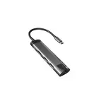 Hub, Natec, RJ45, 114 x 29 x 16 mm, Negru/Gri