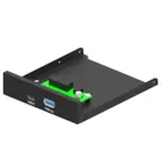 Panou frontal intern, Gembird, 3.5” PC, USB 3.1 TYPE-A + TYPE-C PORT, Negru