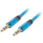 Cablu audio Lanberg jack 3 5mm 1m albastru premium