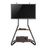 Suport TV de sine statator MC-455, greutate maxima 40 kg, 37-75”, cu 2 rafturi din lemn