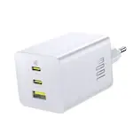 Incarcator Baseus EnerFill FE11 100W alb, 2× USB-C + 1× USB-A, GaN6