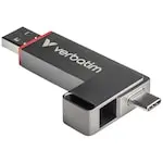 Stick Memorie Verbatim, conectivitate dubla, USB-C/USB-A, 1TB, performanta nivel SSD