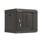 Cabinet rack 10 inch Lanberg 4U 300×300 negru, ușă sticlă, flat pack