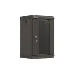 Cabinet rack 10 inch Lanberg 9U 300×300 negru, ușă sticlă, flat pack