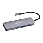 Hub Verbatim USB-C CMH-08 8 porturi Pro Multiport argintiu