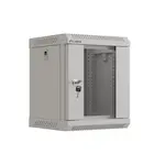 Cabinet rack 10 inch Lanberg 6U 300×300 gri, ușă sticlă, flat pack