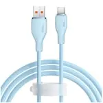 Cablu Baseus Pudding Series, USB la USB-C, 100W, Fast Charging, 1.2m, Albastru