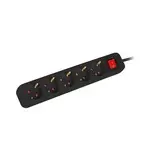Prelungitor Lanberg PS1-05F-0150-BK 5 prize Schuko 1 5 m