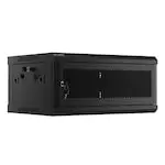 Dulap rack 19 inch Lanberg 4U 600×450 negru perforat, uși perforate, flat pack