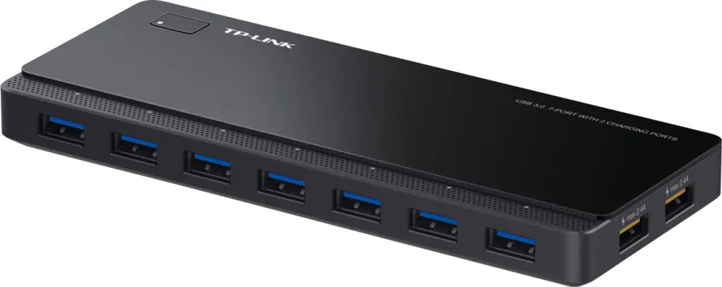 Hub USB TP-Link UH720, 7 porturi USB 3.0, 2 porturi încărcare 2.4A, negru