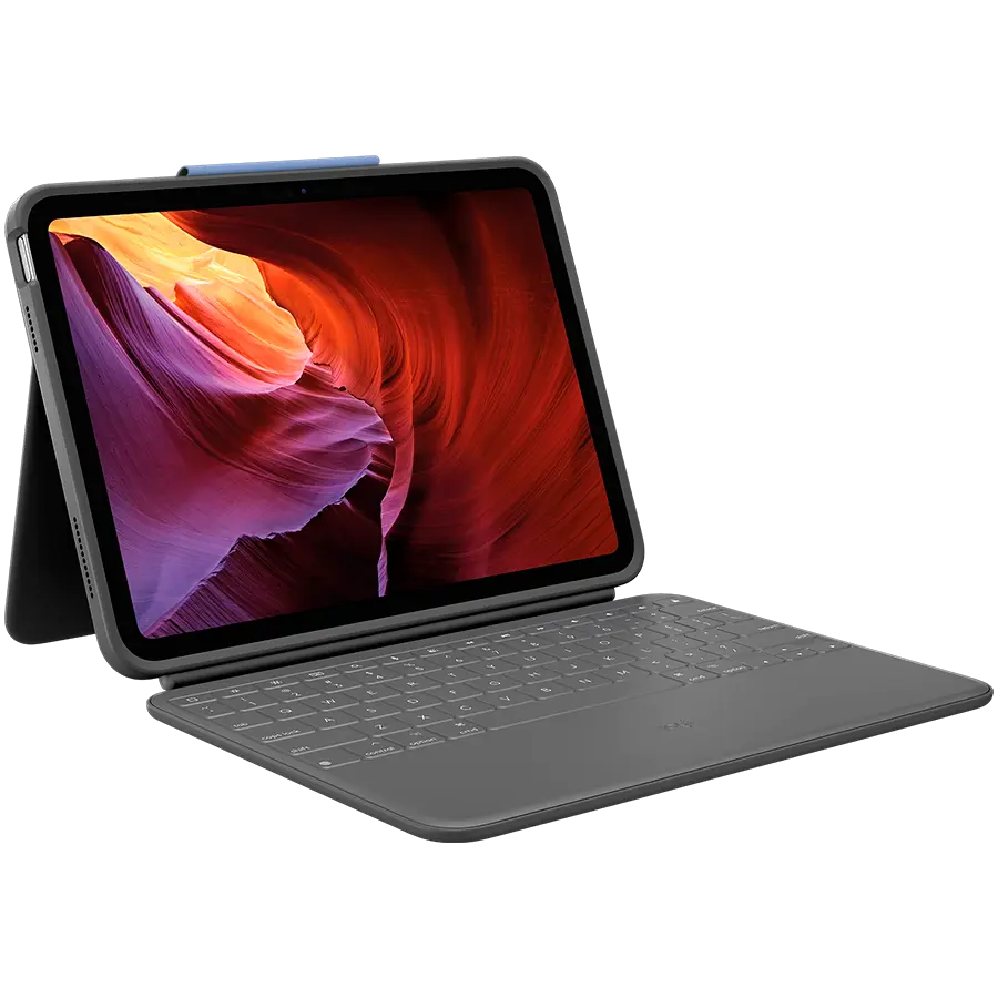 Husa tastatura Logitech Rugged Folio iPad 10 gri Smart Connector