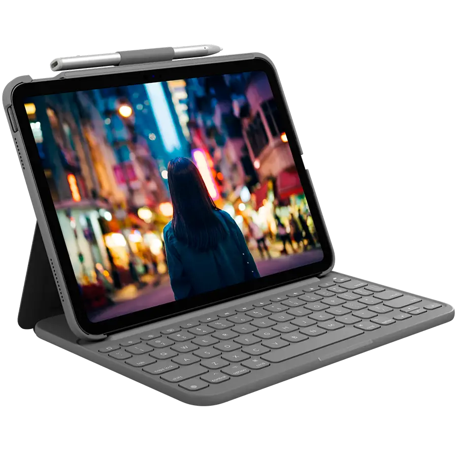 Husă tastatură Logitech Slim Folio iPad 10 Gri Oxford