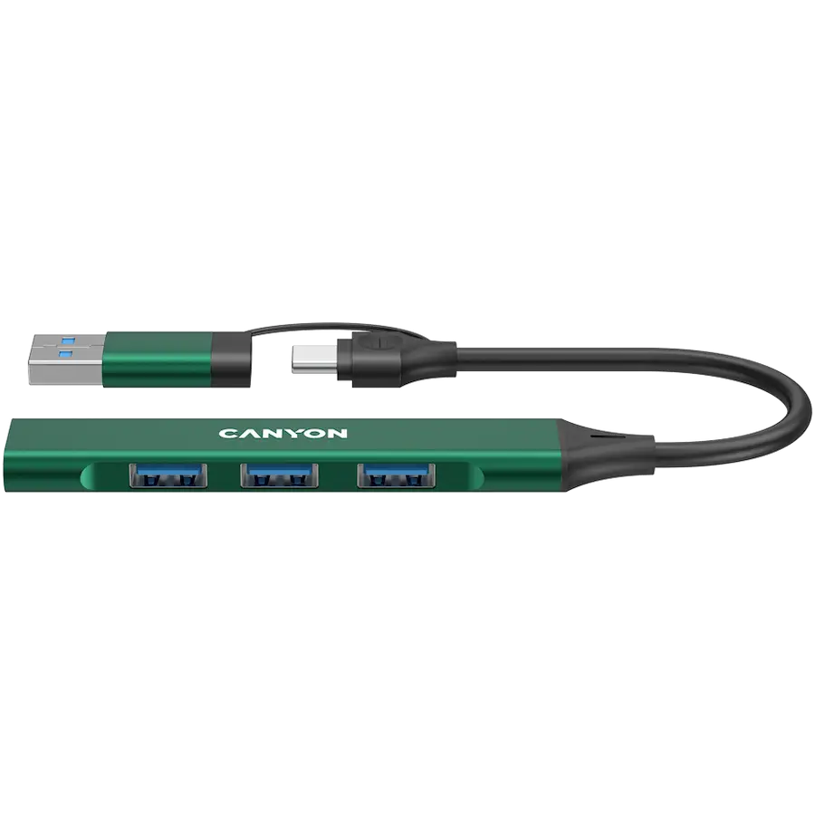 Hub Canyon DS-02 4 in 1 USB-A/C verde