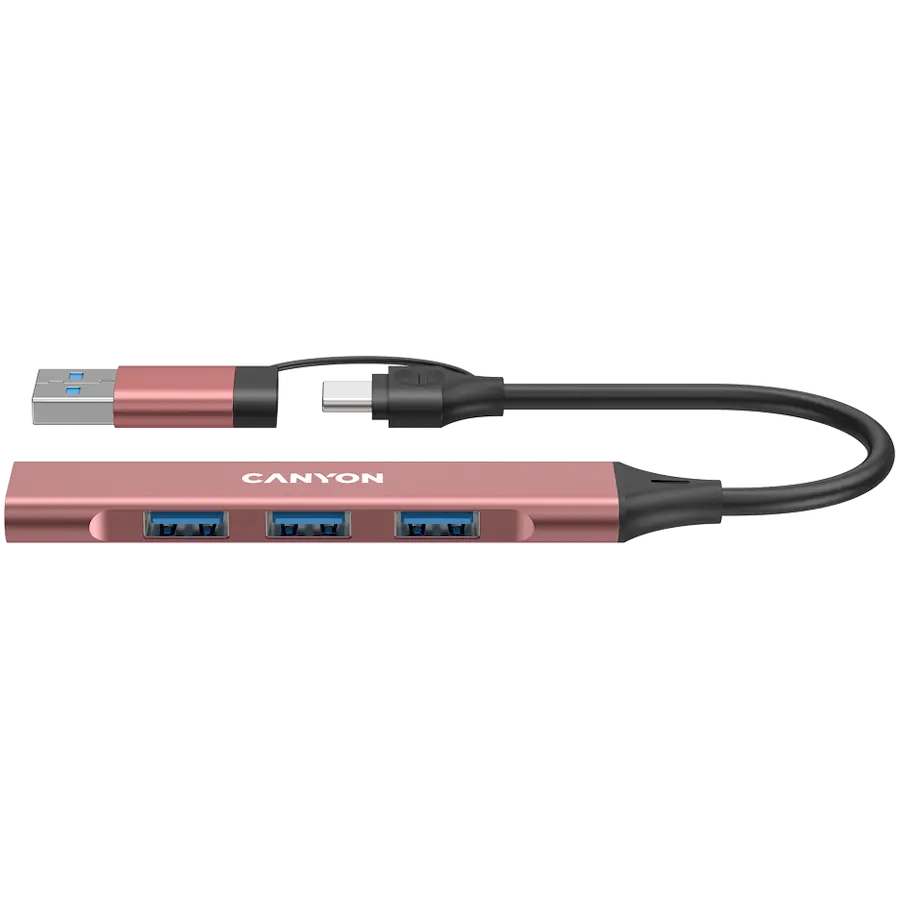 Hub USB 2.0 Canyon CNS-TDS02P 4-port, roz