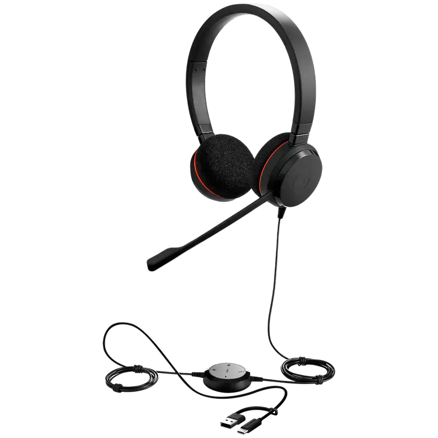 Căști Jabra Evolve 20 UC Stereo USB-C/A Negru