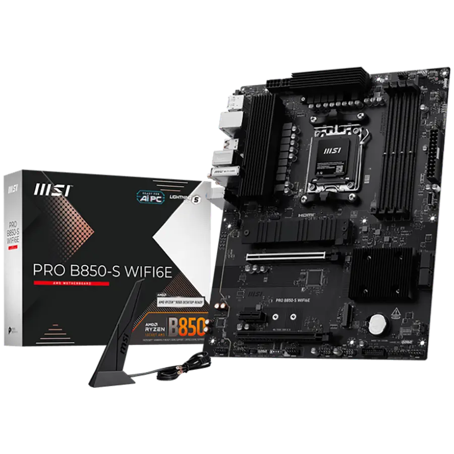 Placă de bază MSI PRO B850-S WIFI6E ATX AM5 Wi-Fi 6E neagră