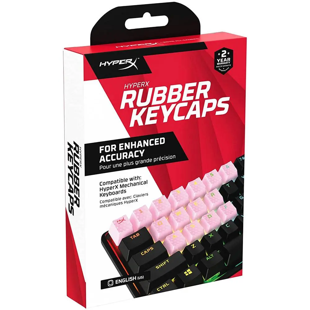 Kit butoane HyperX Rubber Keycaps roz Layout US 19 taste