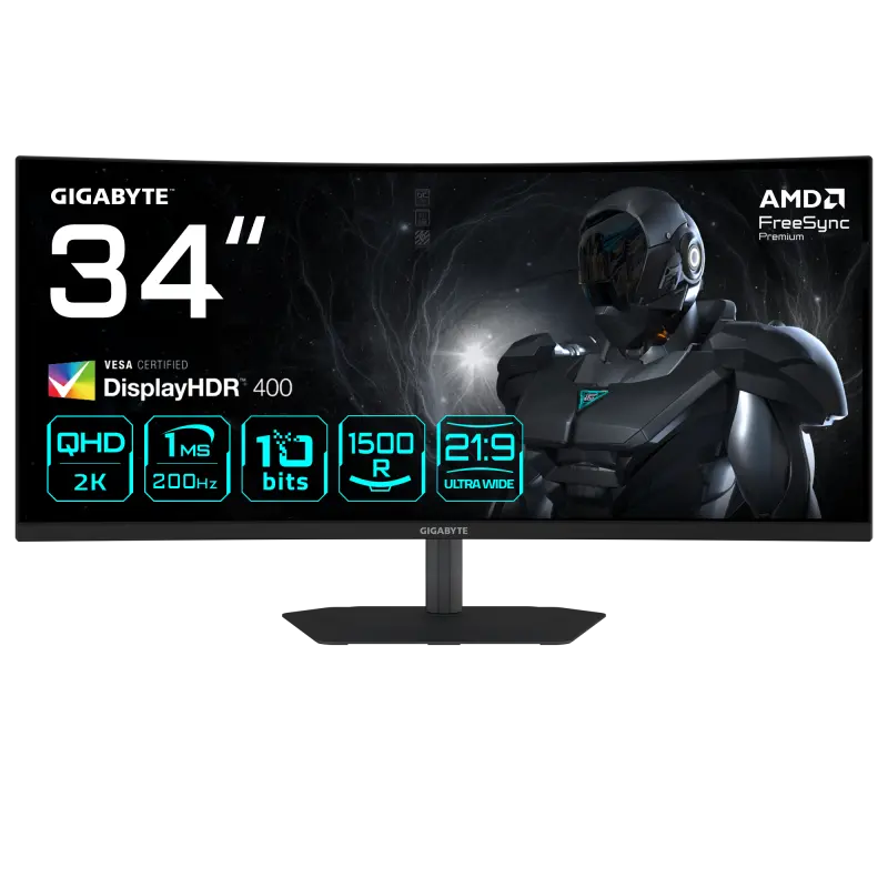 Monitor gaming Gigabyte G34WQC2 34″ WQHD 200Hz curbat