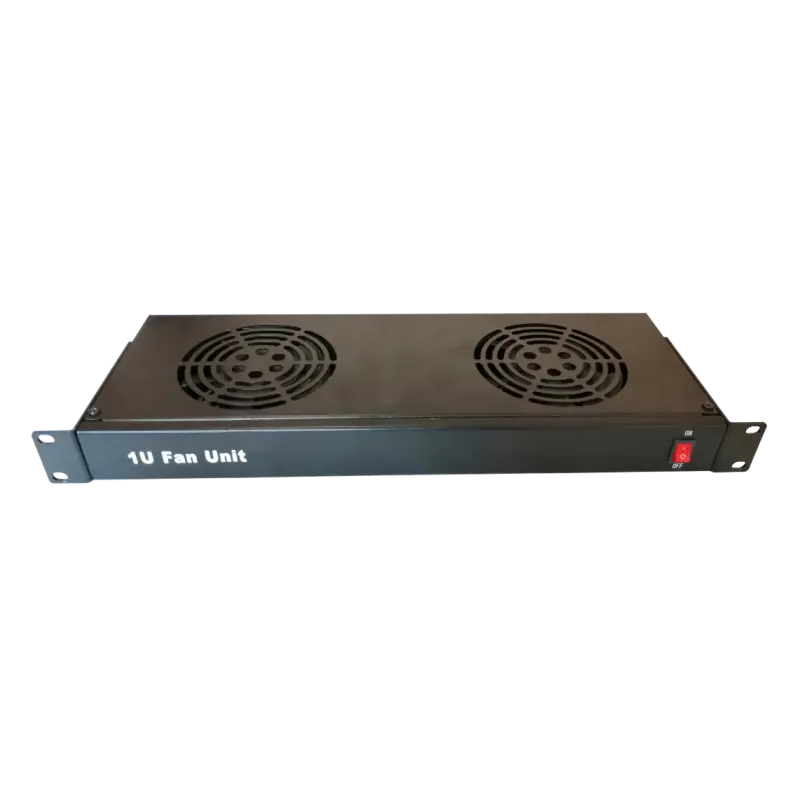 Ventilator rack Dateup 9801130751 2 fan 1U negru cu cablu 1,5 m