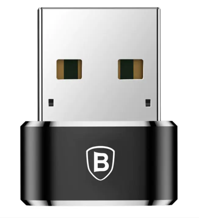 Adaptor USB-C la USB-A – Transfer date 480 Mbps si Incarcare 5V/3A, Mini Convertor Baseus, Negru (CAAOTG-01)