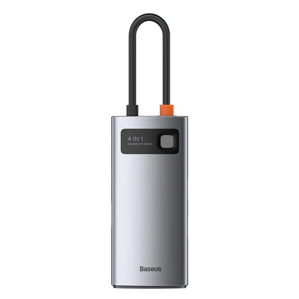 Docking Station Baseus Metal Gleam, conectare PC USB Type-C, 4 in 1, Gri