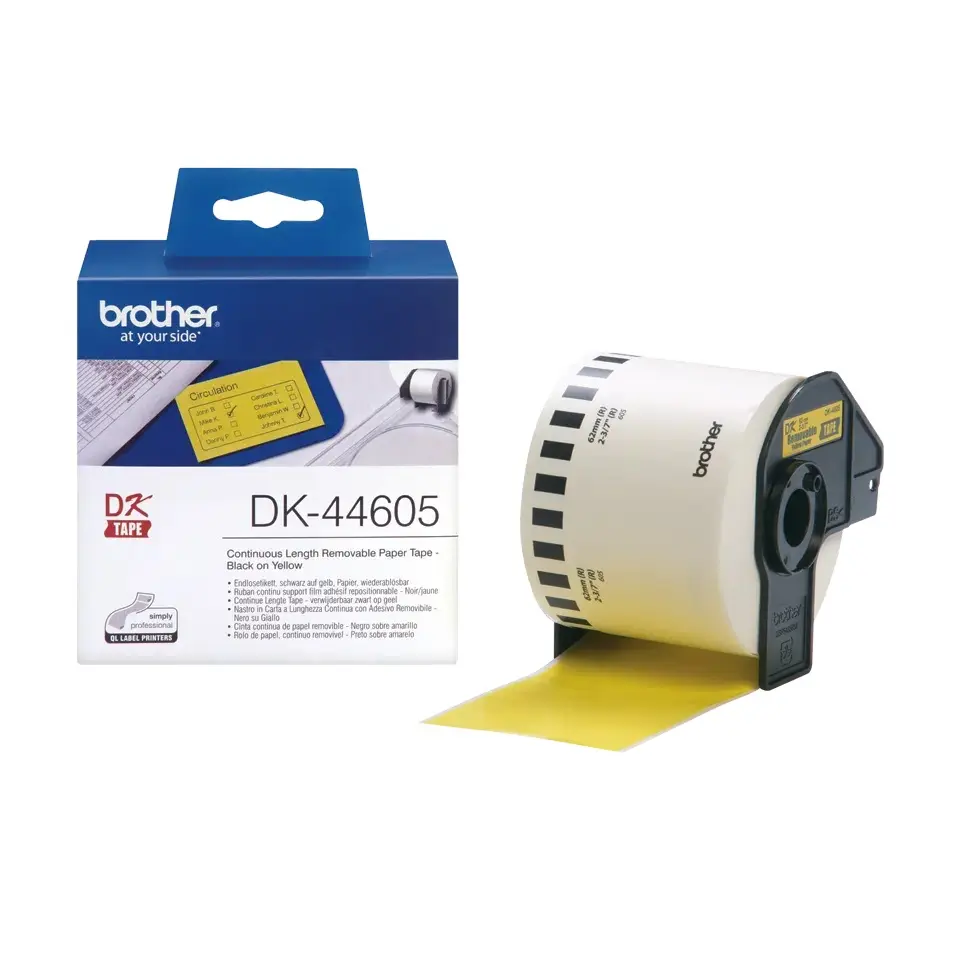 Etichetă Brother DK44605 62mm galben detașabil