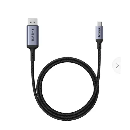 Cablu Baseus High Definition Series USB-C la DisplayPort, rezolutie maxima 8K UHD la 60 Hz, 2m, Negru