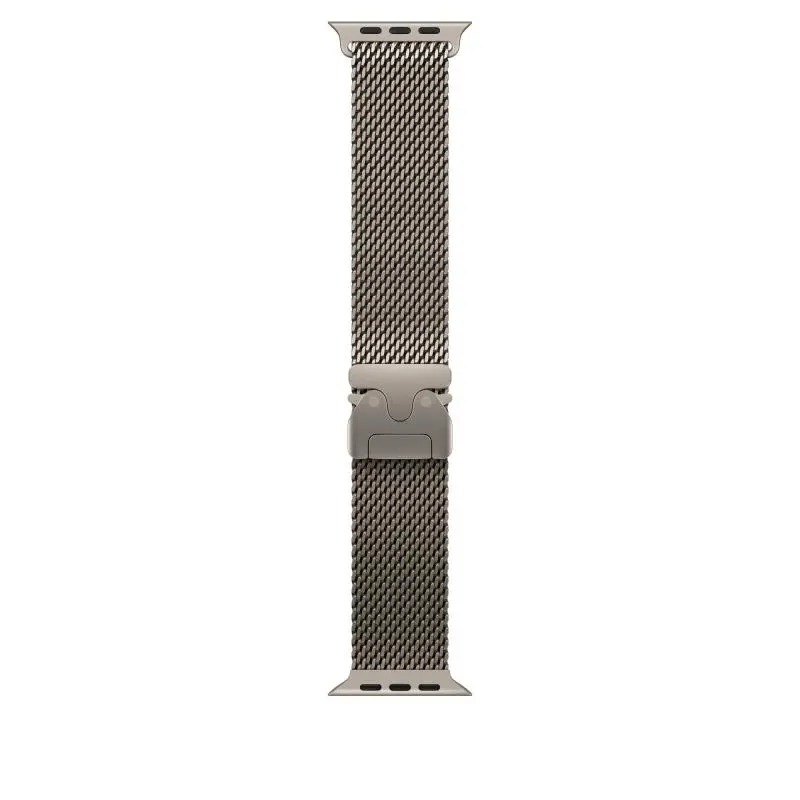 Curea pentru Apple Watch 49mm, Milanese Loop, Natural Titanium – Small