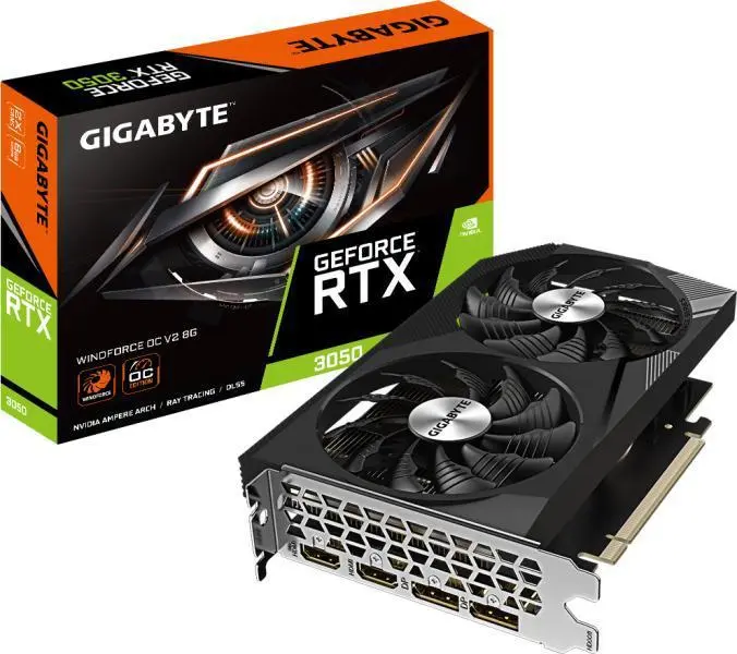 Placă video Gigabyte GeForce RTX 3050 WINDFORCE OC V2 8GB GDDR6 128-bit
